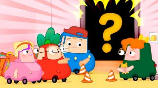 A Família Wheelzy encontrou um monstro na escola! Vamos assustá-lo, carrinhos! Desenho animado