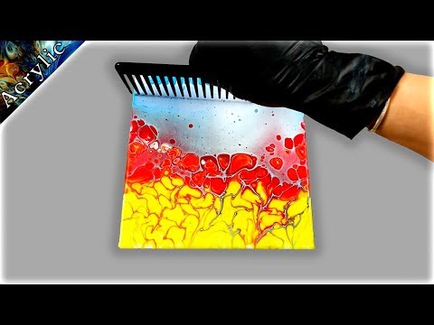 Chameleon Cells using Acrylic Pour & Comb   Amazing Abstract Art