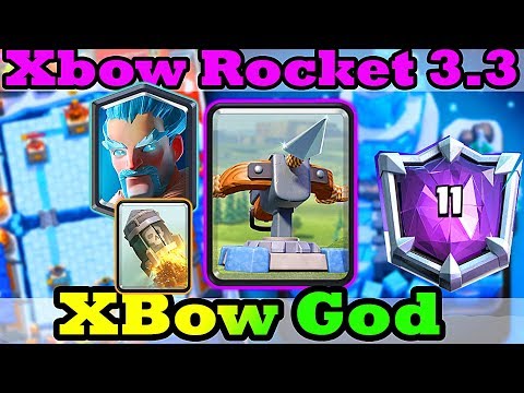 GODLIKE X-BOW Ice Wizard GAMEPLAY Ladder Pushing - Clash Royale