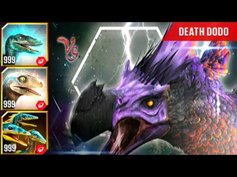 LEVEL 999 BETA VS BLUE VS COMPSOGNATHUS VS DEATH DODO | JURASSIC WORLD THE GAME