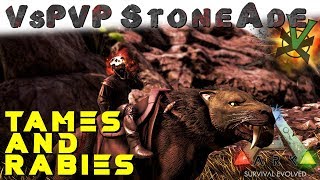 Taming And Mega Rabies | VsPVP: StoneAde | ARK: Survival Evolved Primitive | S3:EP2