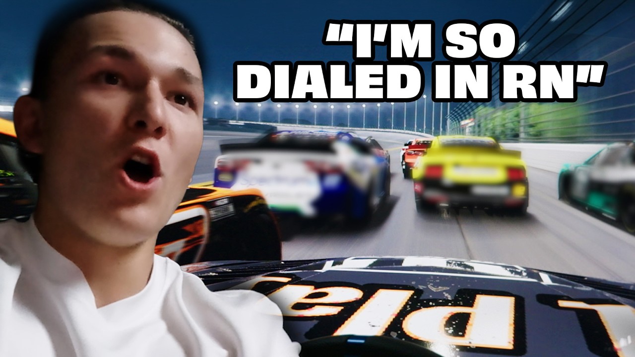 Matthew Schaefer Tries to Top the NASCAR Simulator Leaderboard
