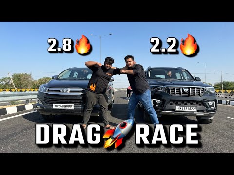 ScorpioN vs innova 2.8 DRAG RACE! Kyu band kar dia Toyota ne ye engine | #toyota #mahindra #scorpio