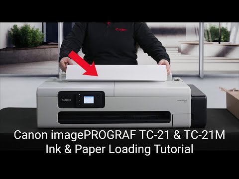 Loading ink and media into a Canon imagePROGRAF TC-21 Series Printer