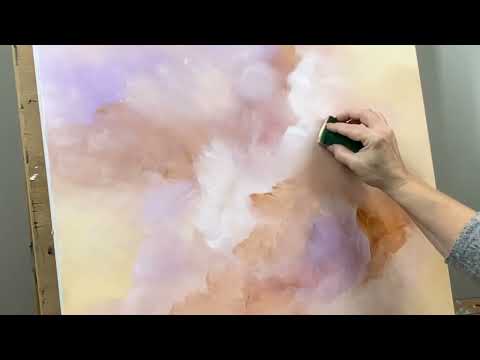Ethereal, Light and Airy Sponge Painting Tutorial ~ Abstract Art #392