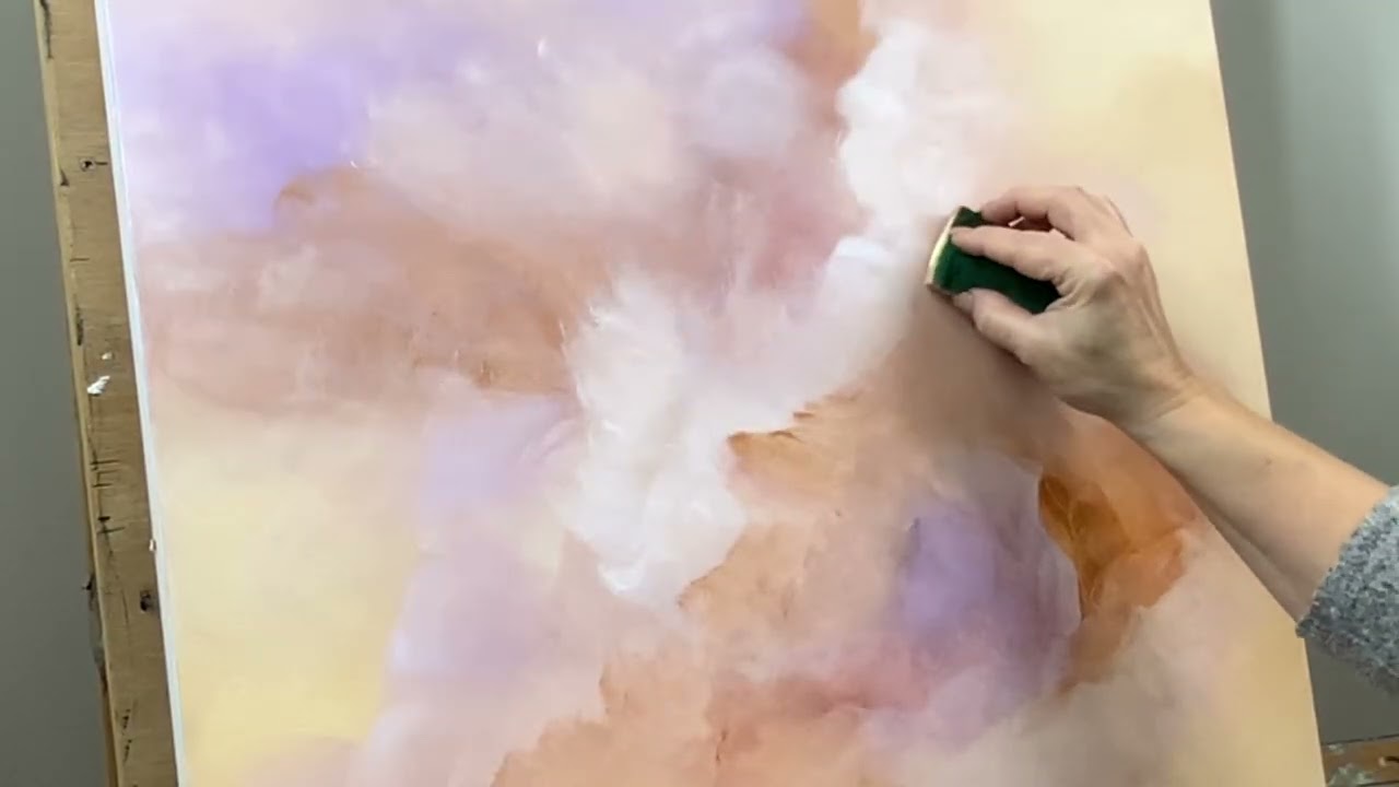 Ethereal, Light and Airy Sponge Painting Tutorial ~ Abstract Art #392
