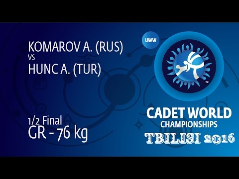 1/2 GR - 76 kg: A. KOMAROV (RUS) df. A. HUNC (TUR), 4-2