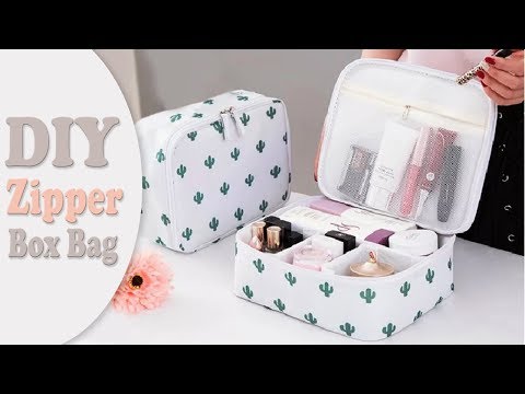 DIY ORGANIZER ZIPPER BOX BAG NO SEW // Travel Bag Design Tutorial