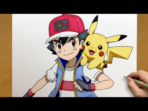 How to Draw Ash Ketchum & Pikachu (Best Friends) – Full Tutorial
