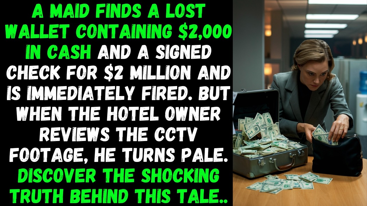A maid finds a wallet with $2,000 and a $2 million check and is fired. But the footage reveals...
