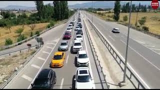 Seydişehir Antalya kara yolunda bayram tatilinden dönüş yoğunluğu