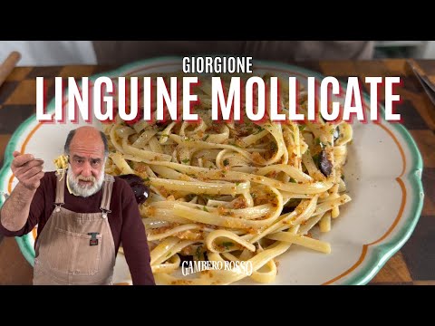 Linguine con MOLLICA FRITTA e BATTUTO DI OLIVE - La ricetta di Giorgione
