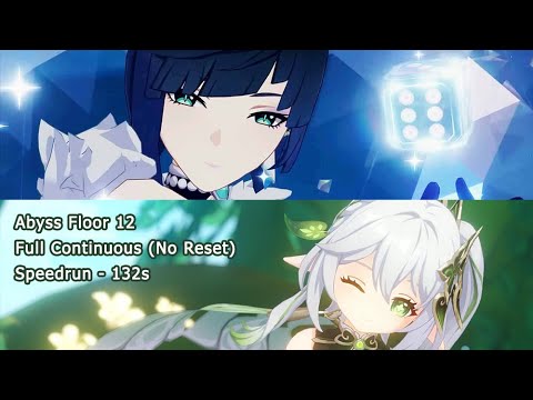 [Genshin Impact] 3.6 Abyss Floor 12 Full Continuous (No Reset) Speedrun - 132s