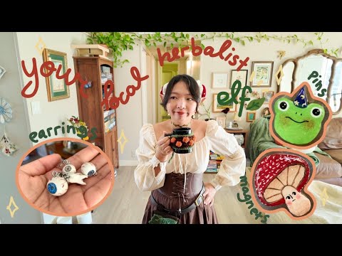 Cozy Halloween Crafting | Making Pins, Magnets, and Earrings | Hearthy Homemade Stew 🎃