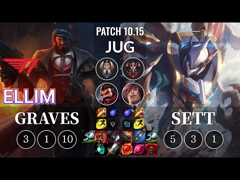 T1 Ellim Graves vs Sett Jungle - KR Patch 10.15