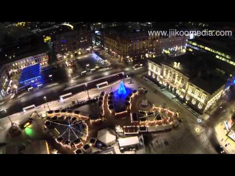 Tampere keskustori aerial video 14.12.2015