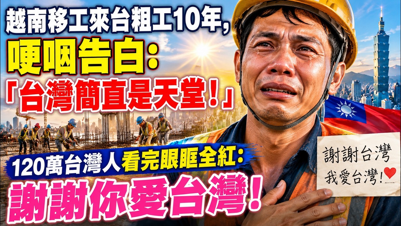 越南移工來台粗工10年，哽咽告白：「台灣簡直是天堂！」120萬台灣人看完眼眶全紅：謝謝你愛台灣！