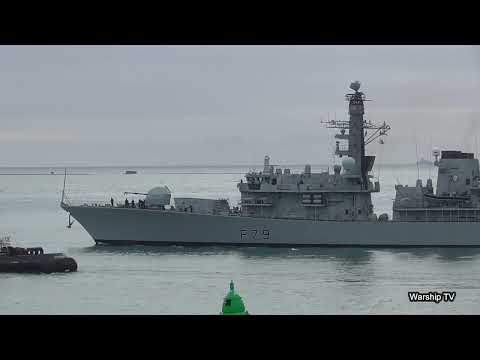 HMS PORTLAND F79 LEAVES DEVONPORT NAVAL BASE AT DEVILS POINT - 7th February 2022