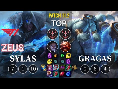 T1 Zeus Sylas vs Gragas Top - KR Patch 11.2