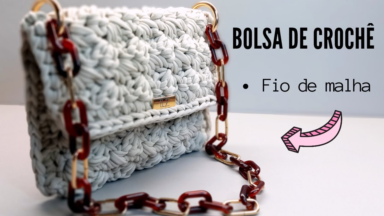 Watch Now BOLSA DE CROCHÊ com fio de malha - MONTAGEM DE ALÇA de resina com ferragens BOLSA DE CROCHÊ com fio de malha - MONTAGEM DE ALÇA de resina com ferragens