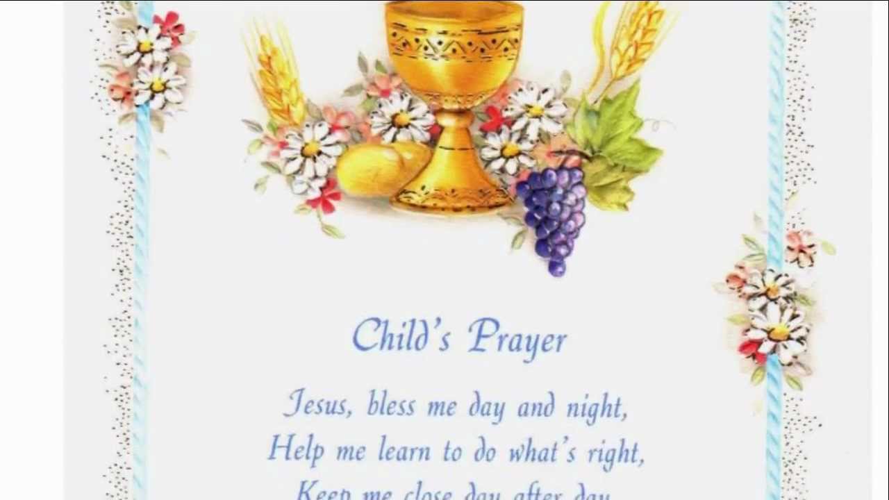 Child's Prayer First Communion Greeting Card - Boy