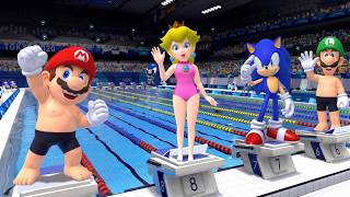 【マリオ＆ソニック東京2020オリンピック】水泳レース！マリオ・ピーチ・ルイージ・ソニックほか