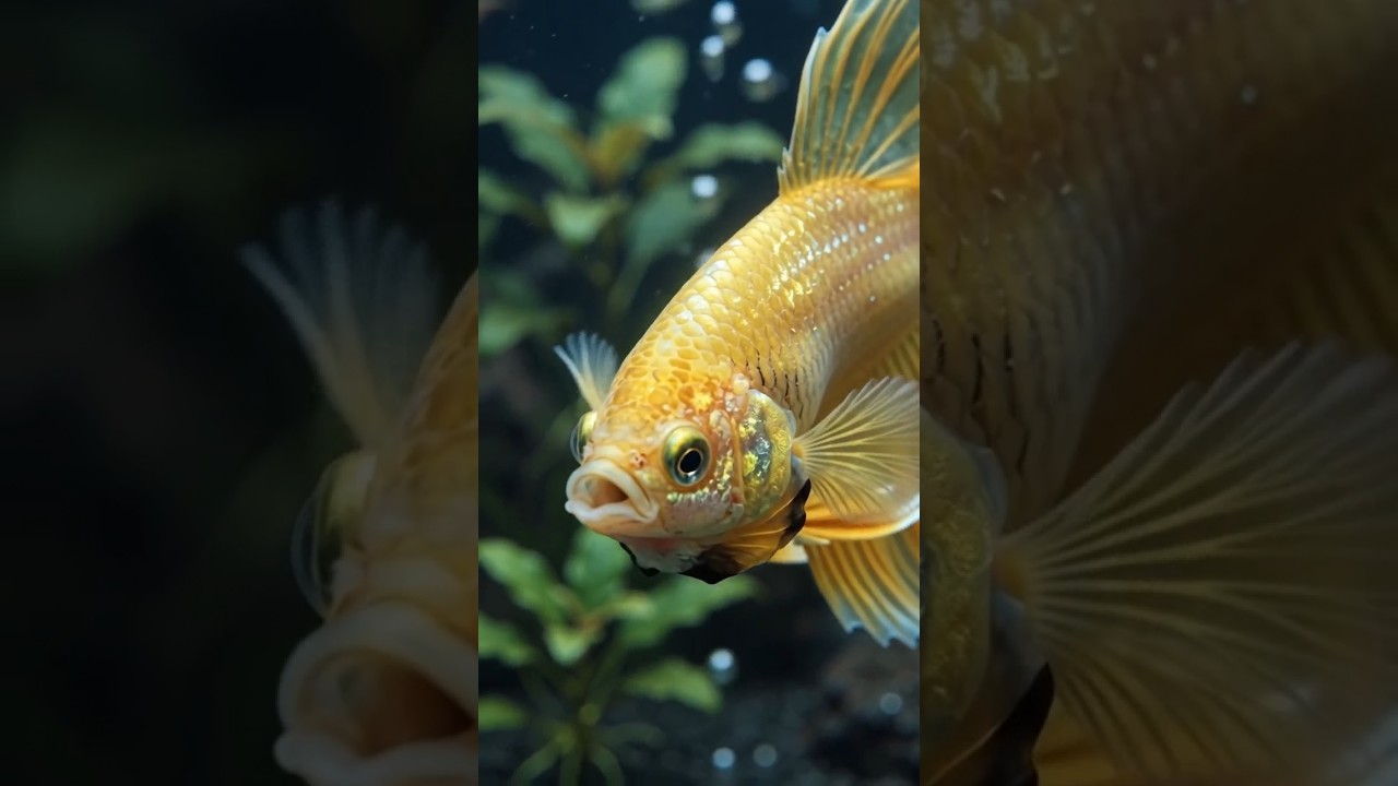 Yellow Long Tail Betta Fish  #bettafish #fishing