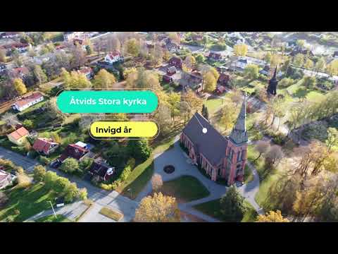 Droneflying: Autumn flight over churches in Åtvidaberg, Östergötland, Sweden