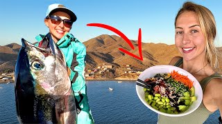 Fishing Yellowfin Tuna in Mag Bay Mexico! (Poke Bowls) Catch & Cook