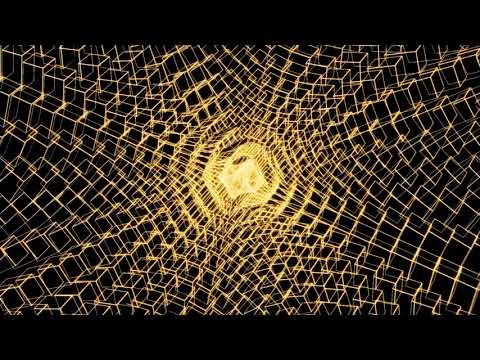 VFX Loop video. 3D kaleidoscope. Kaleidoscope from a 3d Grid. Kaleidoscope wire 3D animation