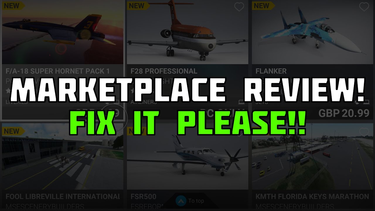 The Xbox Flight Simulator Marketplace Needs to be Fixed! Videos