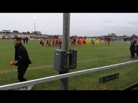 Kettering Town vs AFC Mansfield, player entrance. Emirates FA Cup Second Qualifying Round 2018.