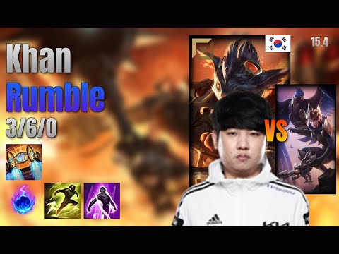 Khan Top Rumble vs Quinn lol KR solo rank Full Game 15.4 | 칸 럼블 vs 퀸