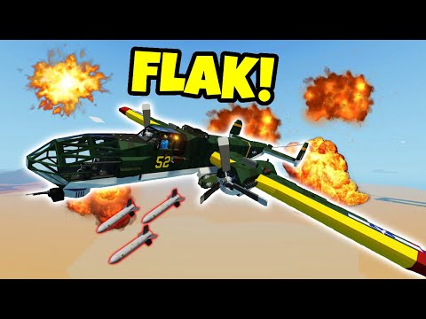 Destructible BOMBER VS Flak Firing ZONE in Stormworks!