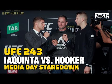 UFC 243: Al Iaquinta vs. Dan Hooker Media Day Staredown - MMA Fighting