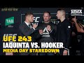 UFC 243: Al Iaquinta vs. Dan Hooker Media Day Staredown - MMA Fighting