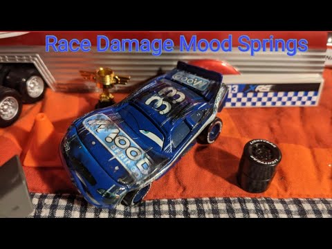 Mattel Disney Cars Diecast Race Damage Mood Springs 33 Chuck Armstrong Piston Cup Final Lap Review