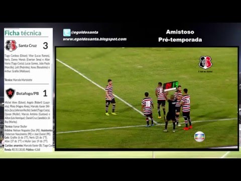 27/01/2016 - Santa Cruz 3x1 Botafogo-PB - Amistoso (Pré-temporada)