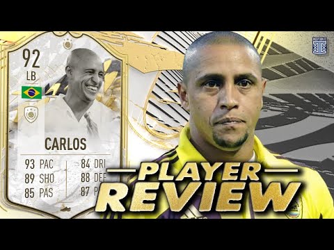 92 ICON SWAPS PRIME ICON MOMENTS ROBERTO CARLOS PLAYER REVIEW - SBC PLAYER - FIFA 22 ULTIMATE TEAM