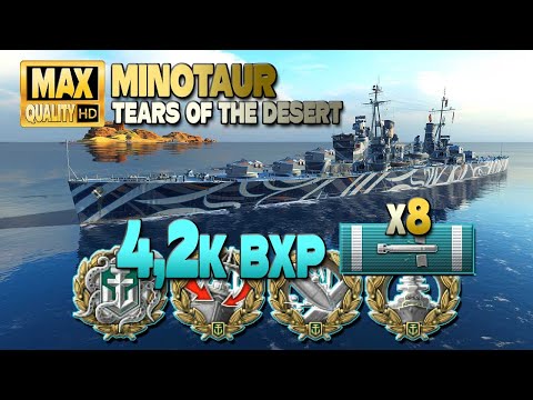 Cruiser Minotaur: 4,2k BXP, hectic zoom - World of Warships