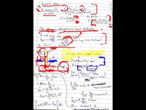 Conductive heat transfer of materials through a flat wall, pt.2