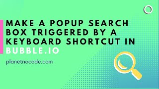 Popup search box (command bar) triggered by a keyboard shortcut thumbnail