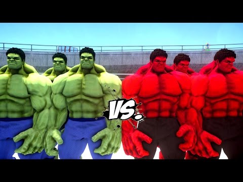 GREEN HULK ARMY VS RED HULK ARMY - EPIC BATTLE THE HULK