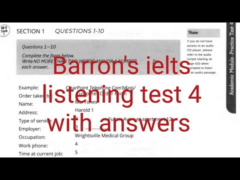 Barron's ielts listening test 4 with answers 2024|Hd video