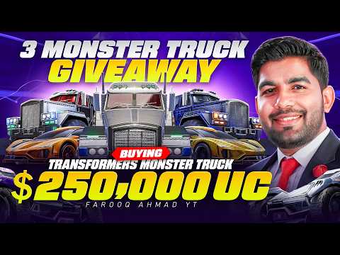 Buying Transformers Skin for $250,000 UC | 3 Monster Truck Giveaway | 🔥 PUBG MOBILE 🔥