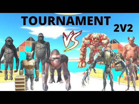 2V2 - TOURNAMENT -  PRIMATES VS INFERNALS  -  ANIMAL REVOLT BATTLE SIMULATOR