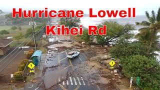 DRONE Hurricane Lowell Aftermath South Kihei Rd Maui Hawaii Flooding R