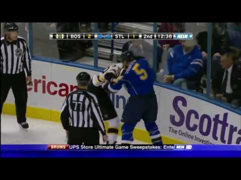 Byron Bitz vs Barret Jackman Nov 23, 2009 [HD]