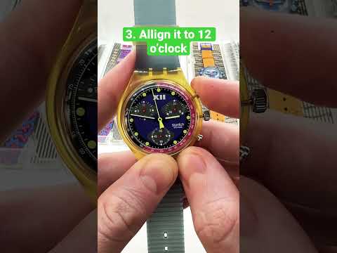 How to Reset a Swatch Chronograph Watch | Allign Calibrate Swatch Chrono Hands at 12 o’clock