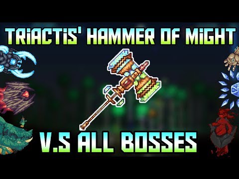 Triactis' Hammer of Might V.S All Bosses! 5000 Subscriber special! ||Terraria - Calamity Mod 1.2||